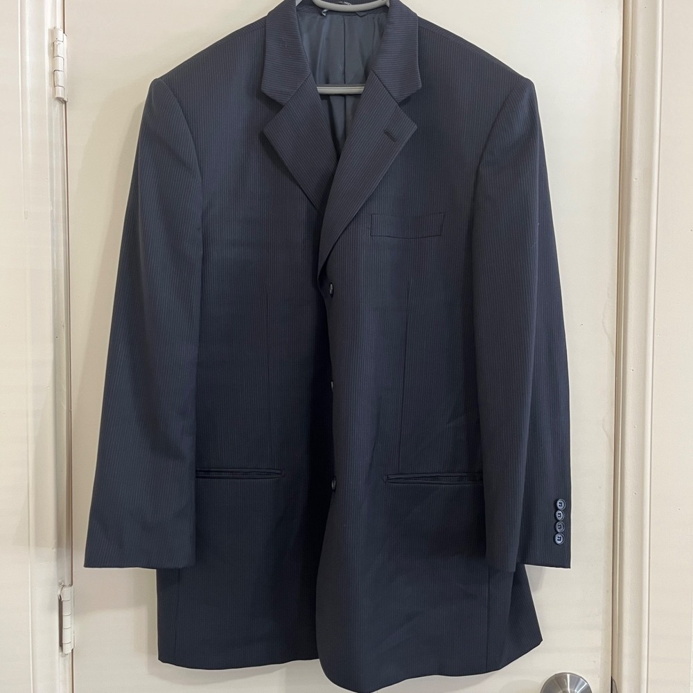 Daniel Hechter Mens Pinstripe Blazer 48R 100% Wool 3 Button Sport Coat Career